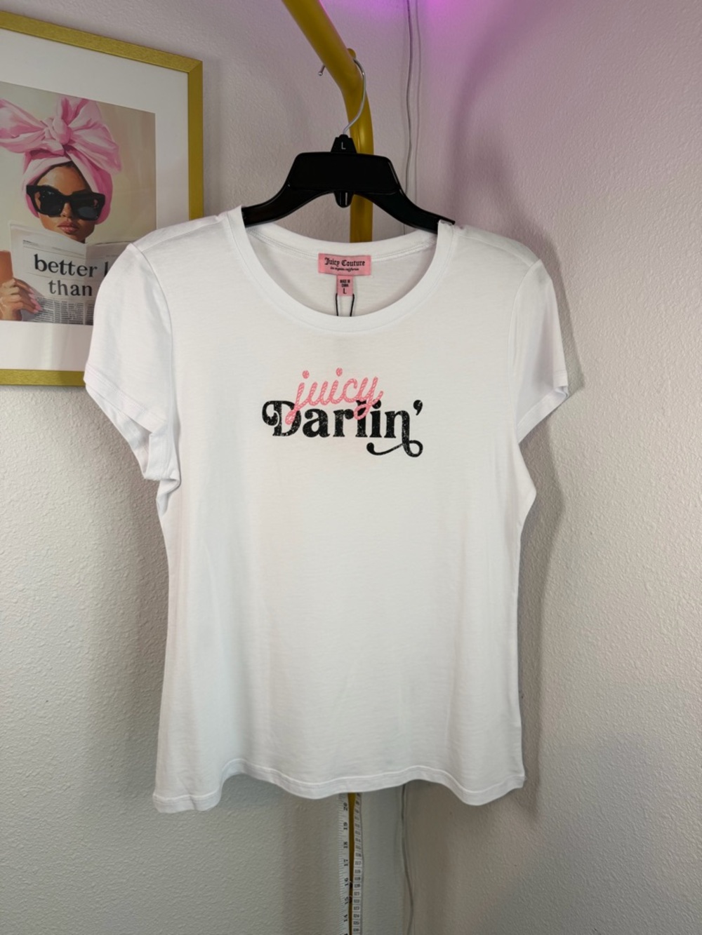 Juicy Couture White Short-Sleeve 'Juicy Darlin'' Graphic Tee